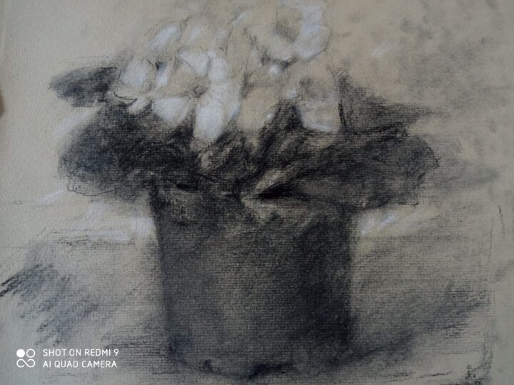 The 11th progress of the second version /the new still Life drawing-The flower for the woman