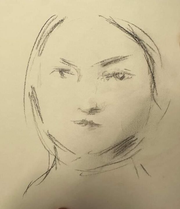 The very quick drawing of the student in Paris