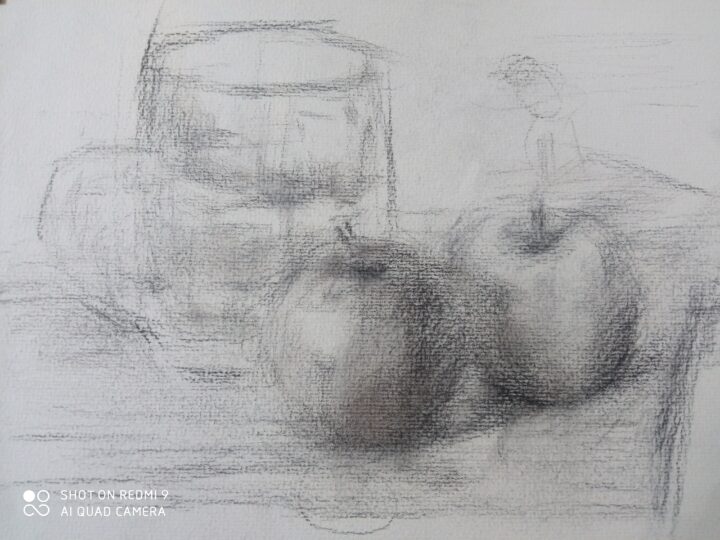 The new progress of the new Still Life-The same subject on Hahnemühle pastel paper