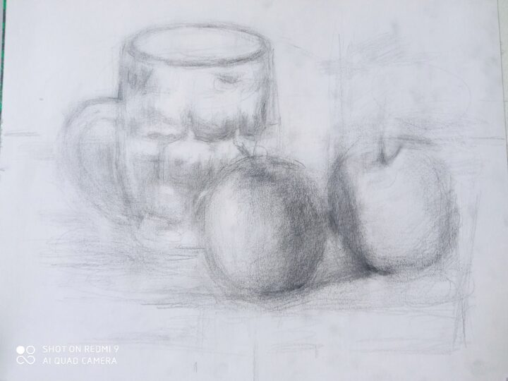 The new progress of the new Still Life with pencils