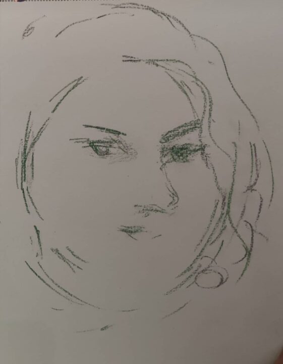 The very quick drawing of the working girl in Paris