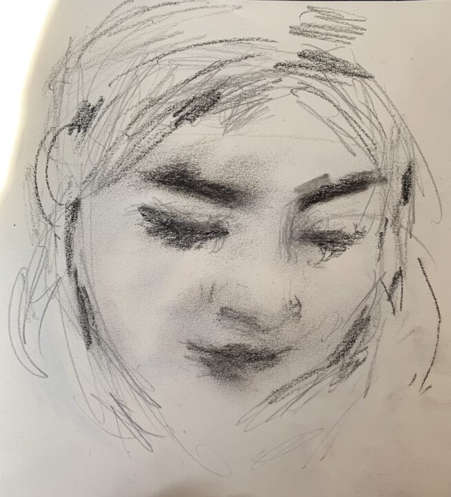 The very quick drawing of the student in Paris