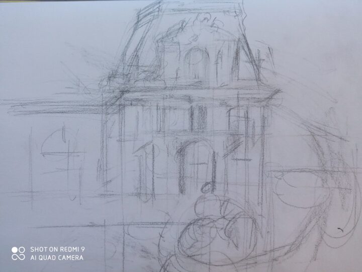 The new analyzing drawing of the architecture -The preparatory drawing for the next lessons