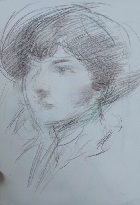 The very quick drawing interpretation at Louvre Museum -the drawing is used for the online lesson I teach